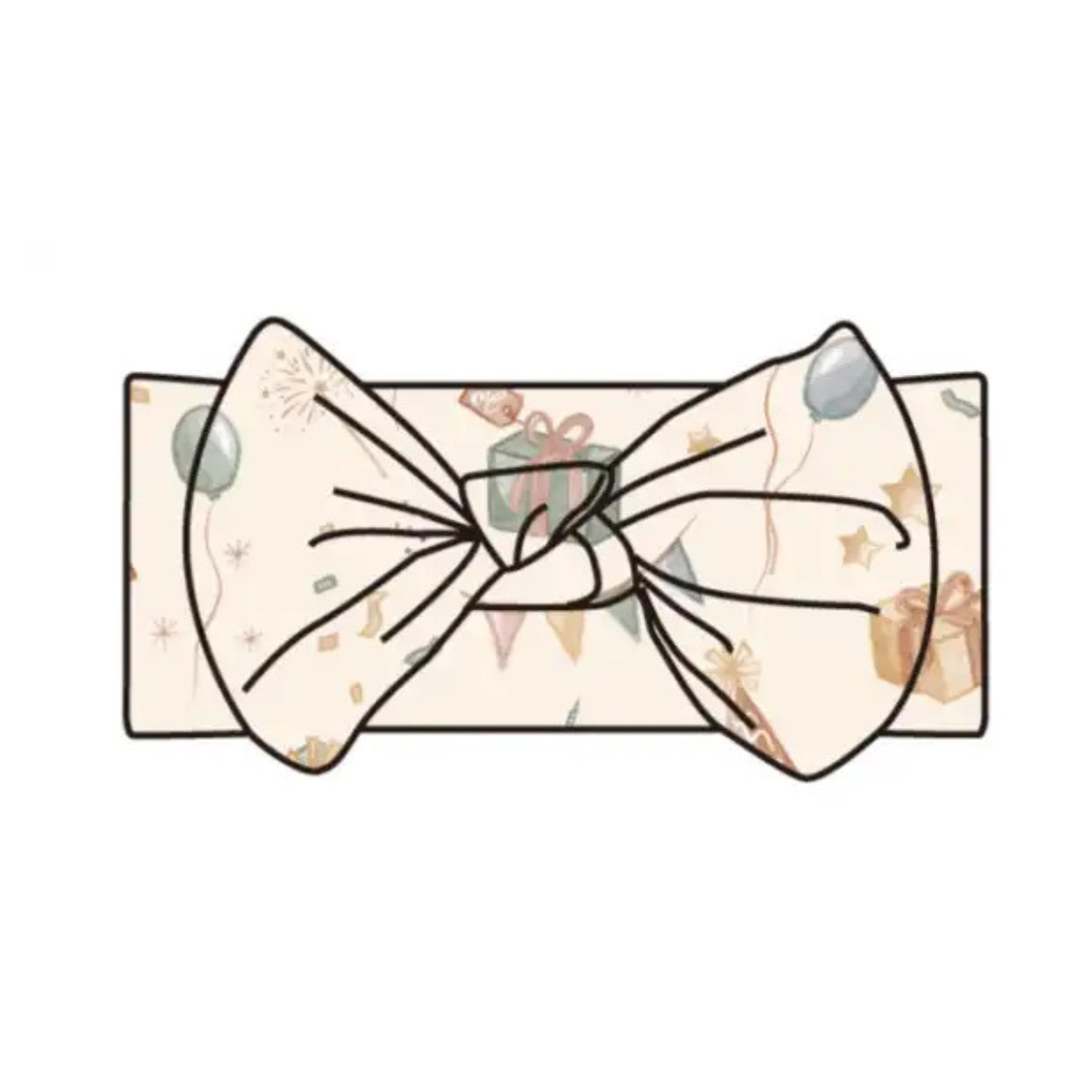 Emi Lei - Birthday Bamboo Adjustable Headband Bow - Party Time