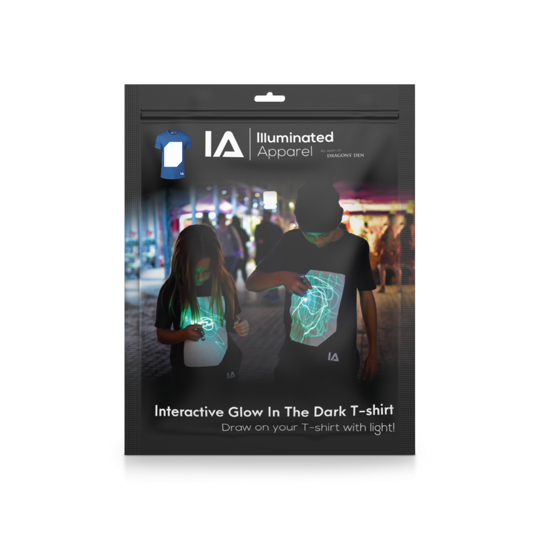 Illuminated Apparel - Kids Interactive Glow T-shirt - Blue/Green