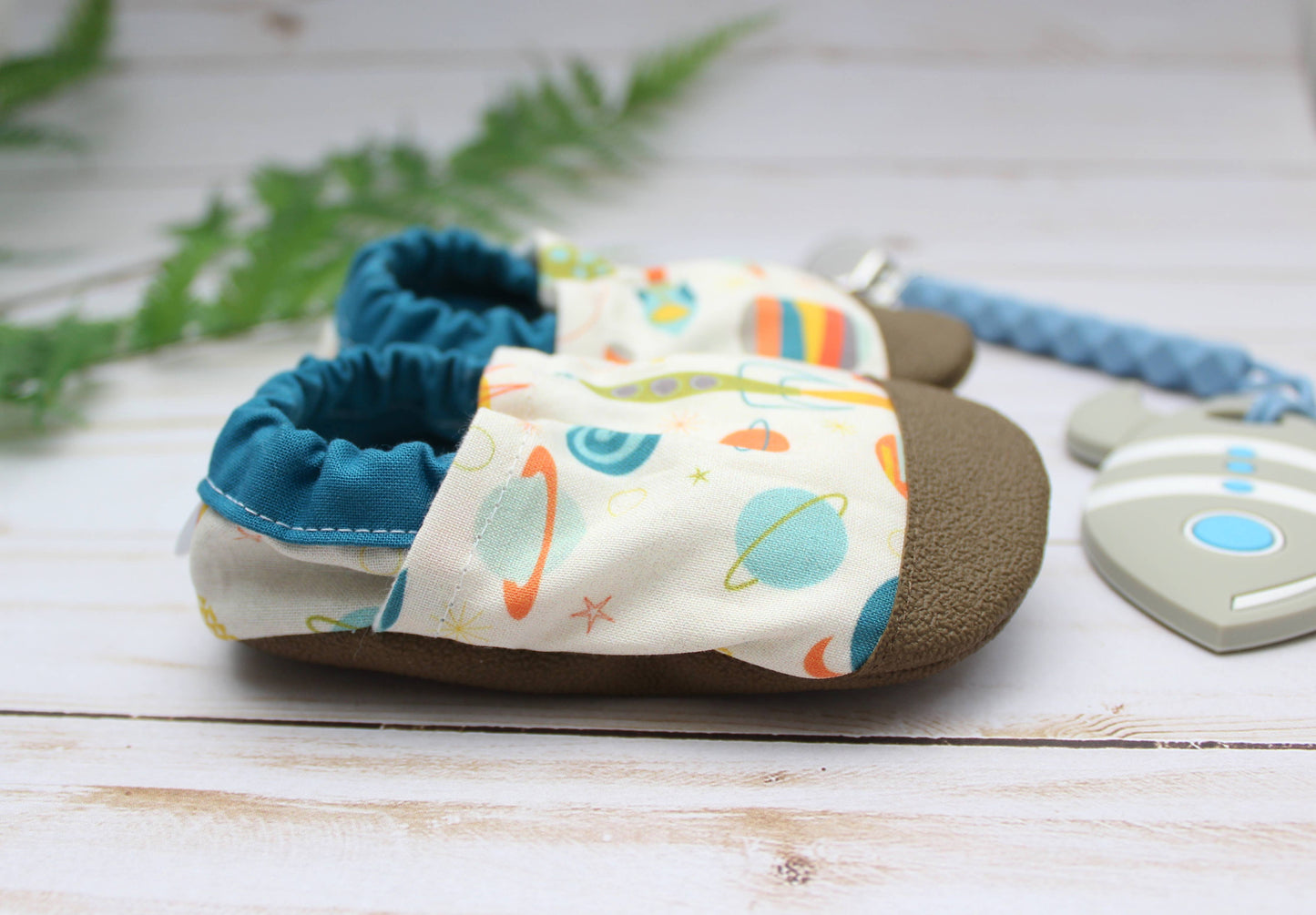 Scooter Booties - Retro Space Baby Shoes 6-12m