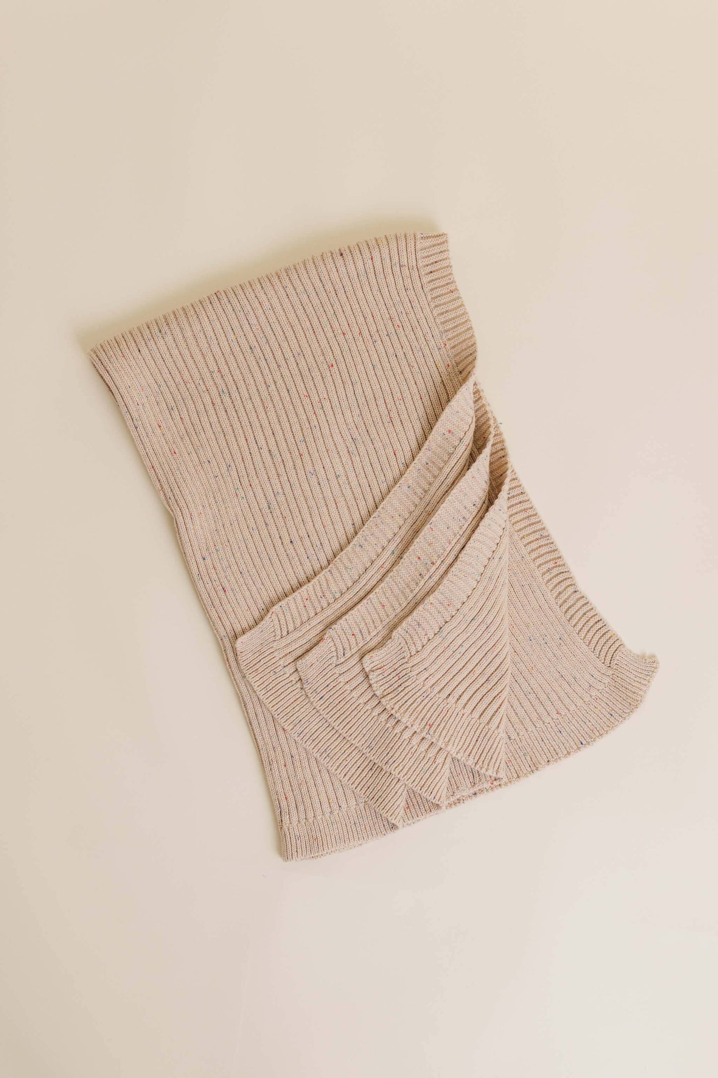 Dandillie - Sprinkle Knit Ribbed Blanket - Hazelnut