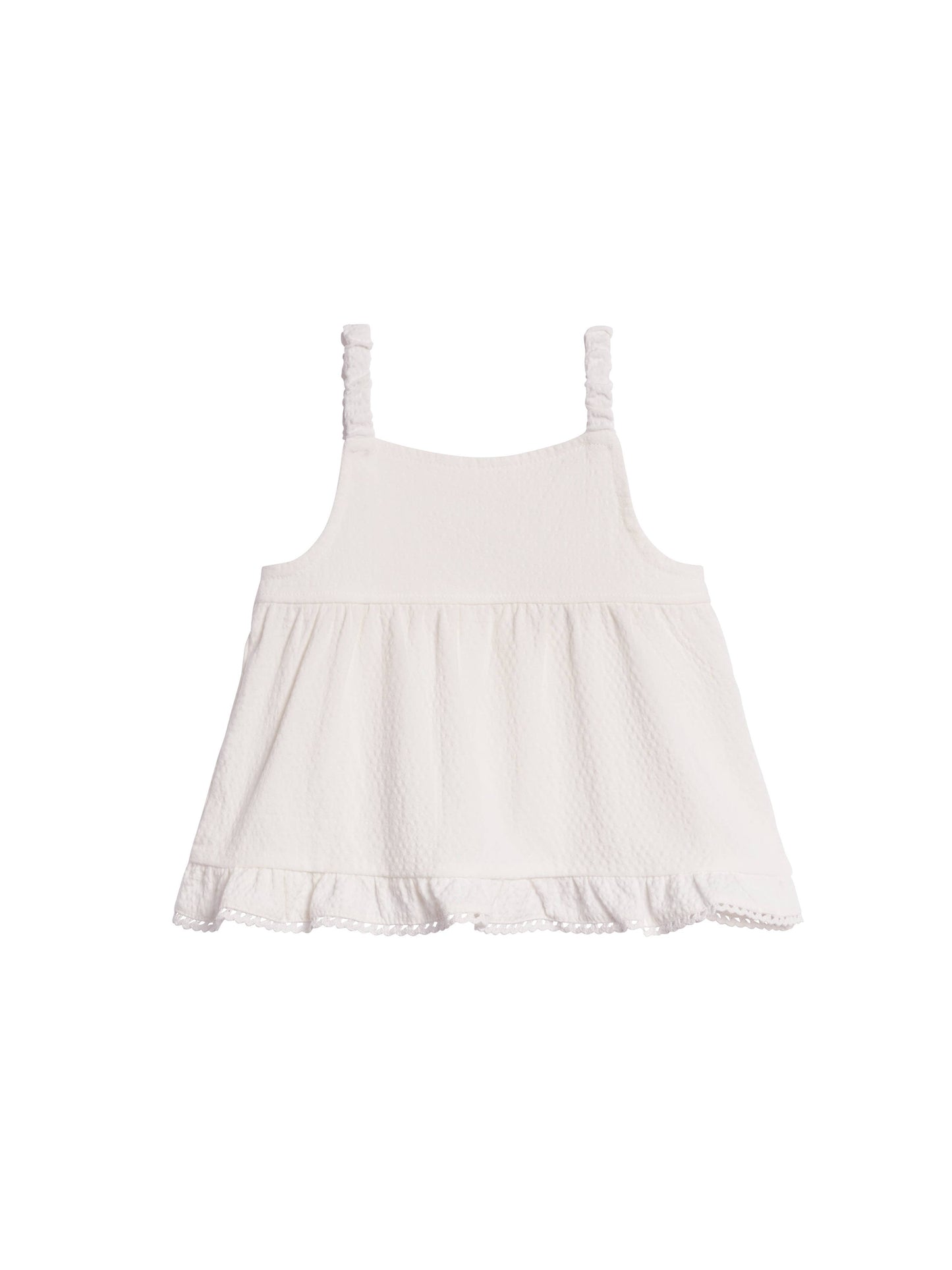 Colored Organics - Organic Ember Seersucker Ruffle Tank - Coconut