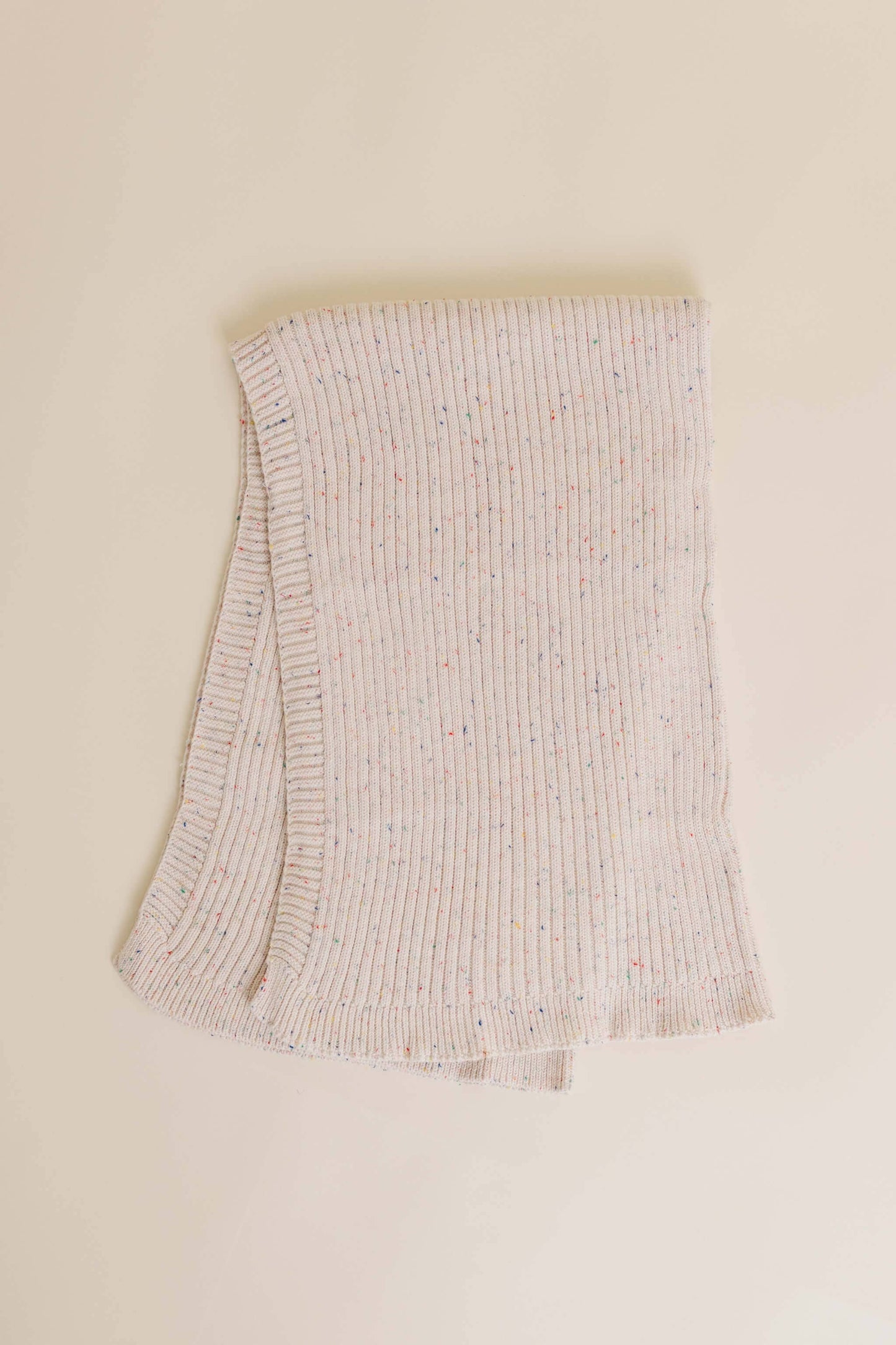 Dandillie - Sprinkle Knit Ribbed Blanket - Oat
