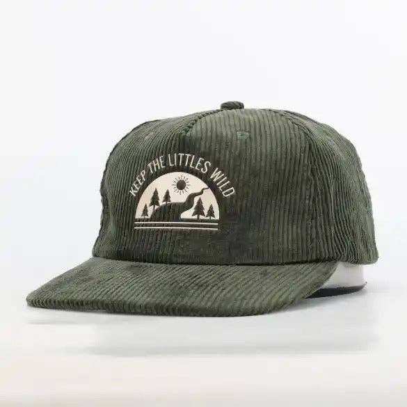 Keep the Littles Wild - Green Rivers corduroy SnapBack hat for toddlers and kids