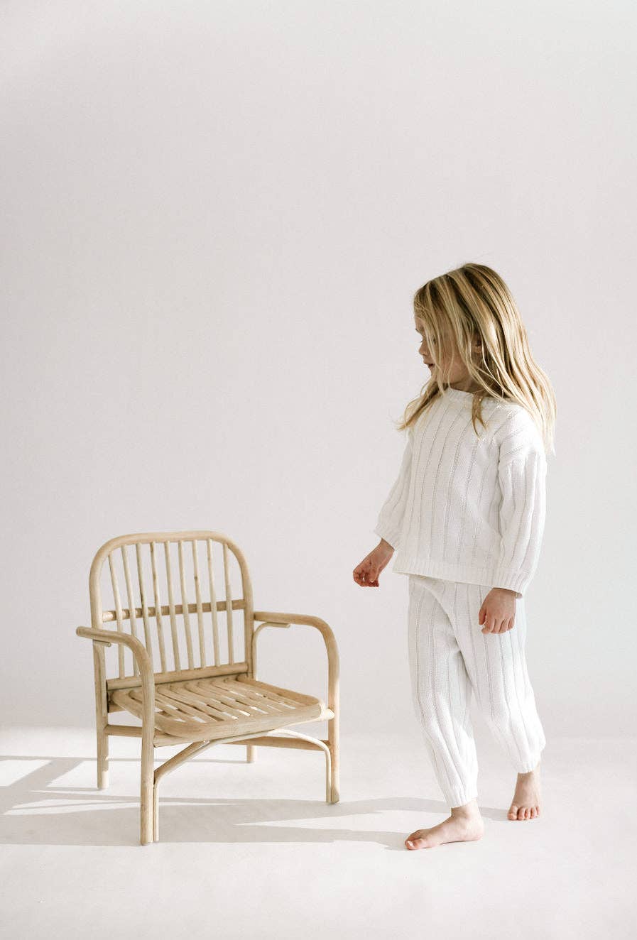 Oat Children - Children’s Wide Ribbed Knit Sweater ‘Dove’