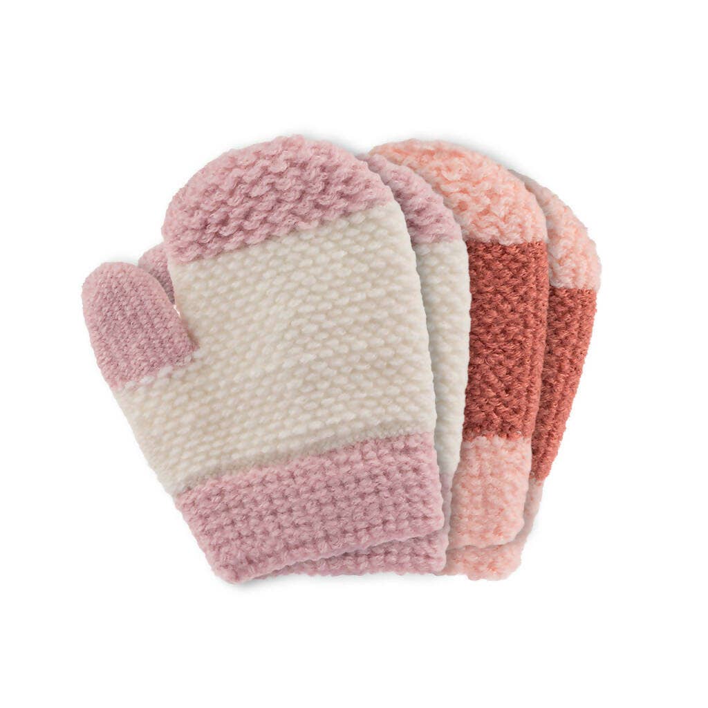 Wear Sierra - Soft Knit Mittens for Baby or Toddler - 2-Pack Unisex Gloves for Kids