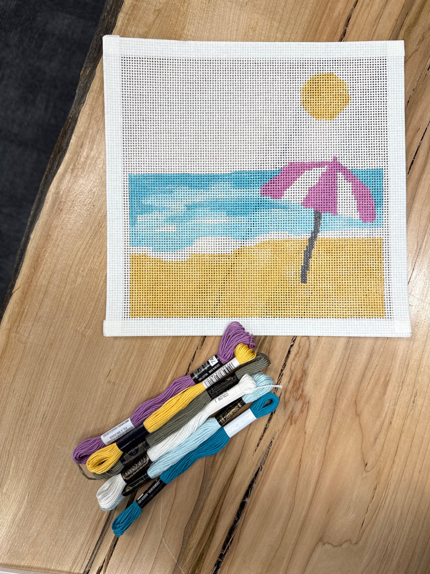 Marie Claire Custom Hand-painted Needlepoint Canvas- Beach Day