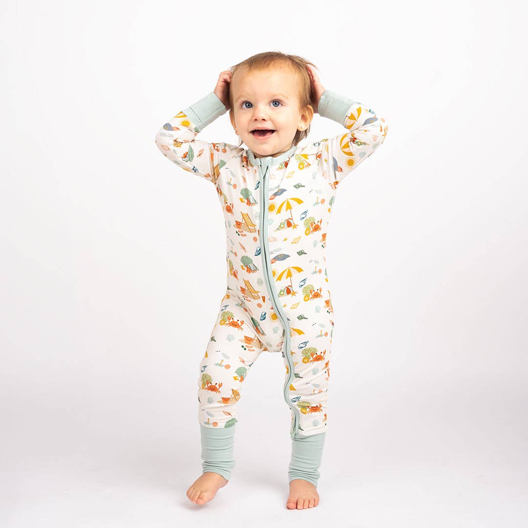 Emerson and Friends - Beach Day Summer Convertible Sleeper Bamboo Baby Pajamas