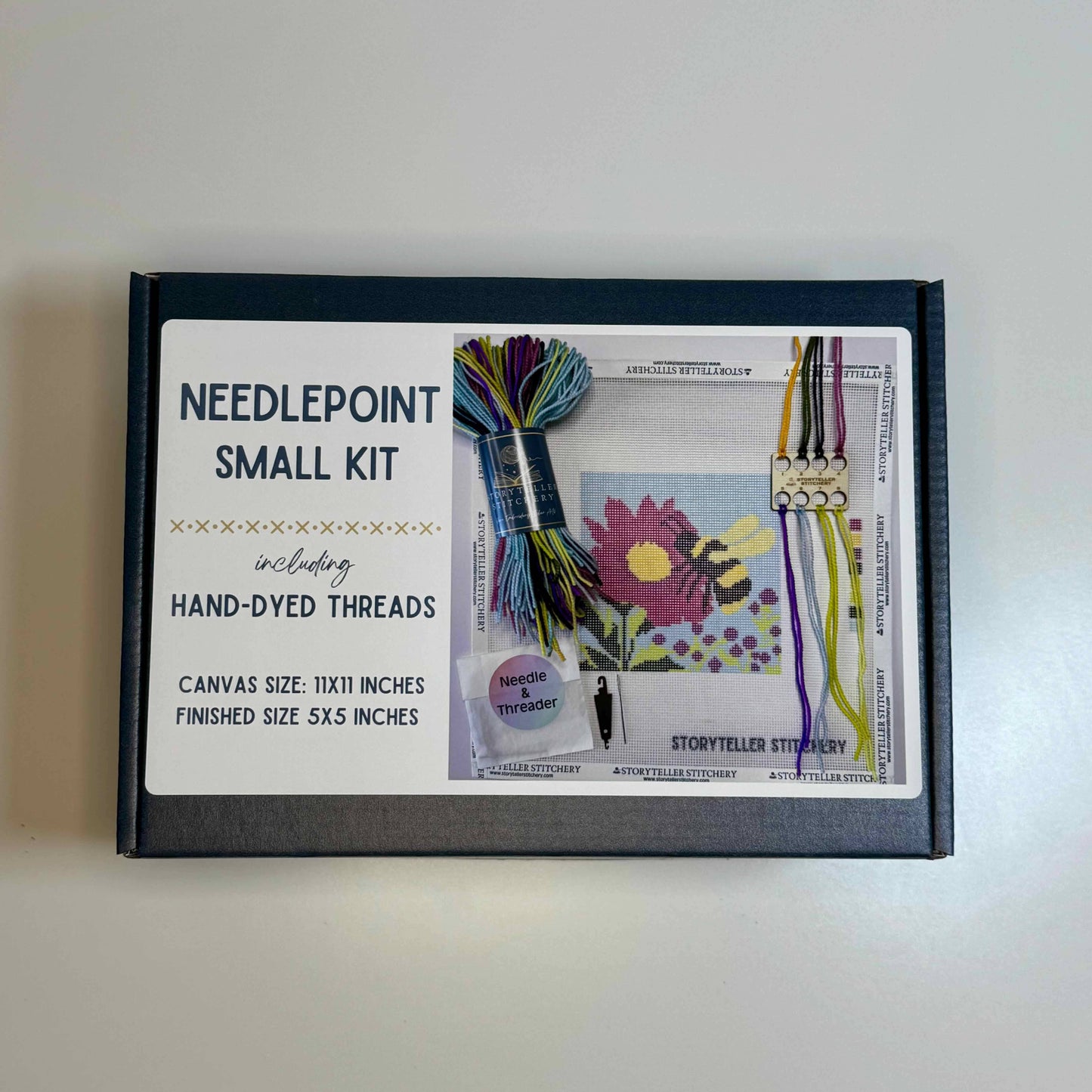 Storyteller Stitchery - Bee & Bloom — Modern Needlepoint Kit (Small Design)