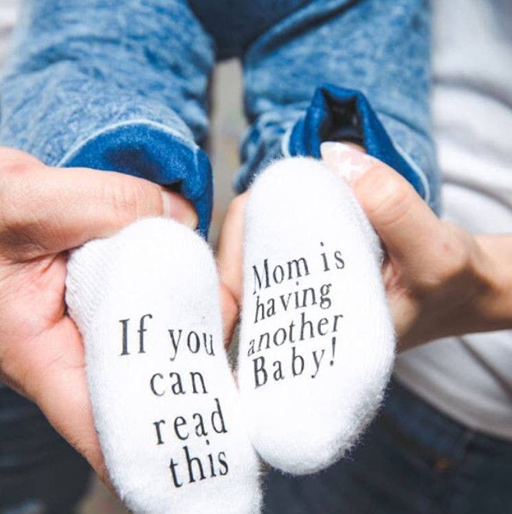 Dorothy’s Reason - Mom is Having Another Baby Pregnancy Announcement Baby Socks