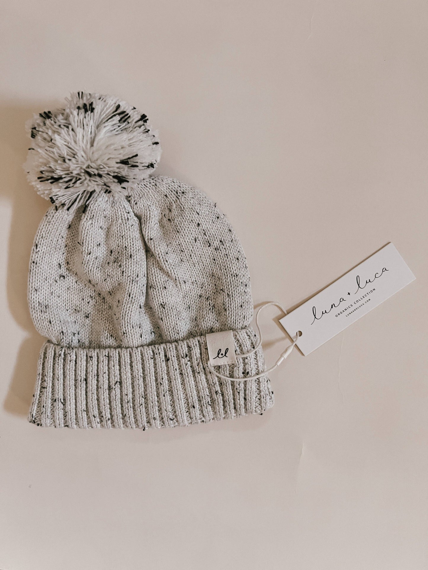 Luna + Luca - Luna + Luca Pom Beanie - Black Speckle