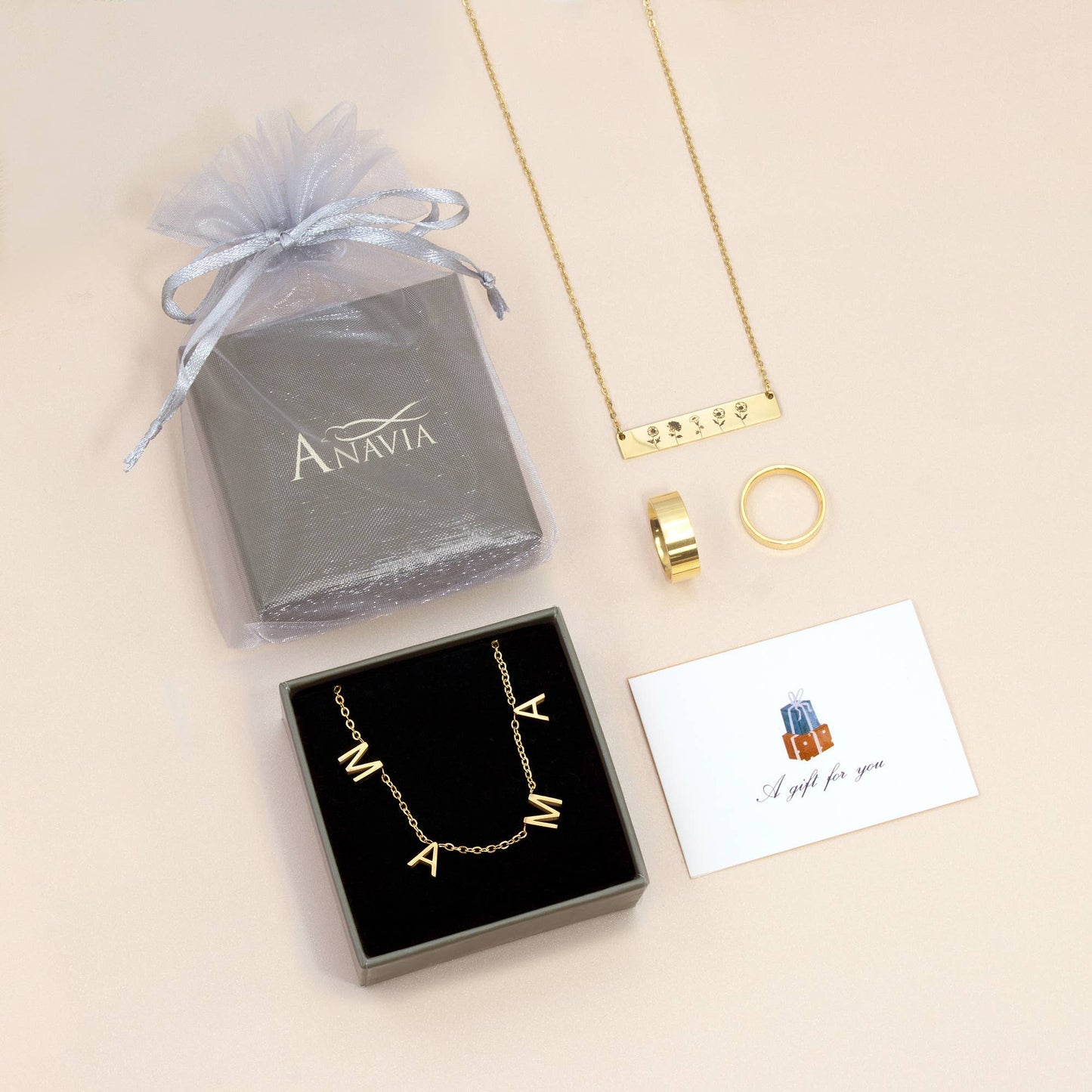 Anavia - Mama Letter Necklace Gift for Mom Jewelry