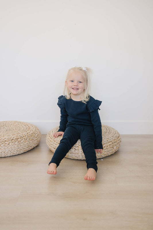 Henry Drew Collection - Ruffle Long Sleeve | Dark Sapphire