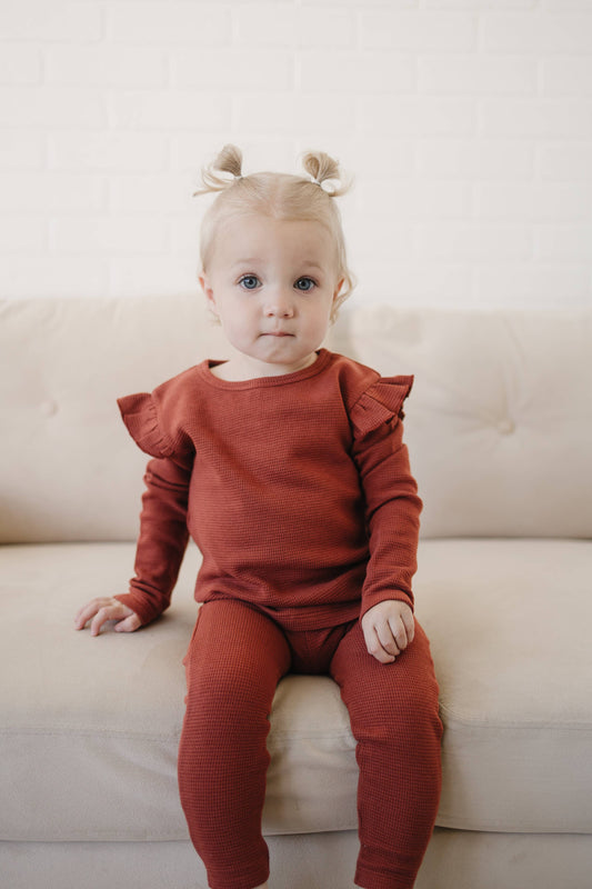 Henry Drew Collection - Ruffle Long Sleeve | Barn Red