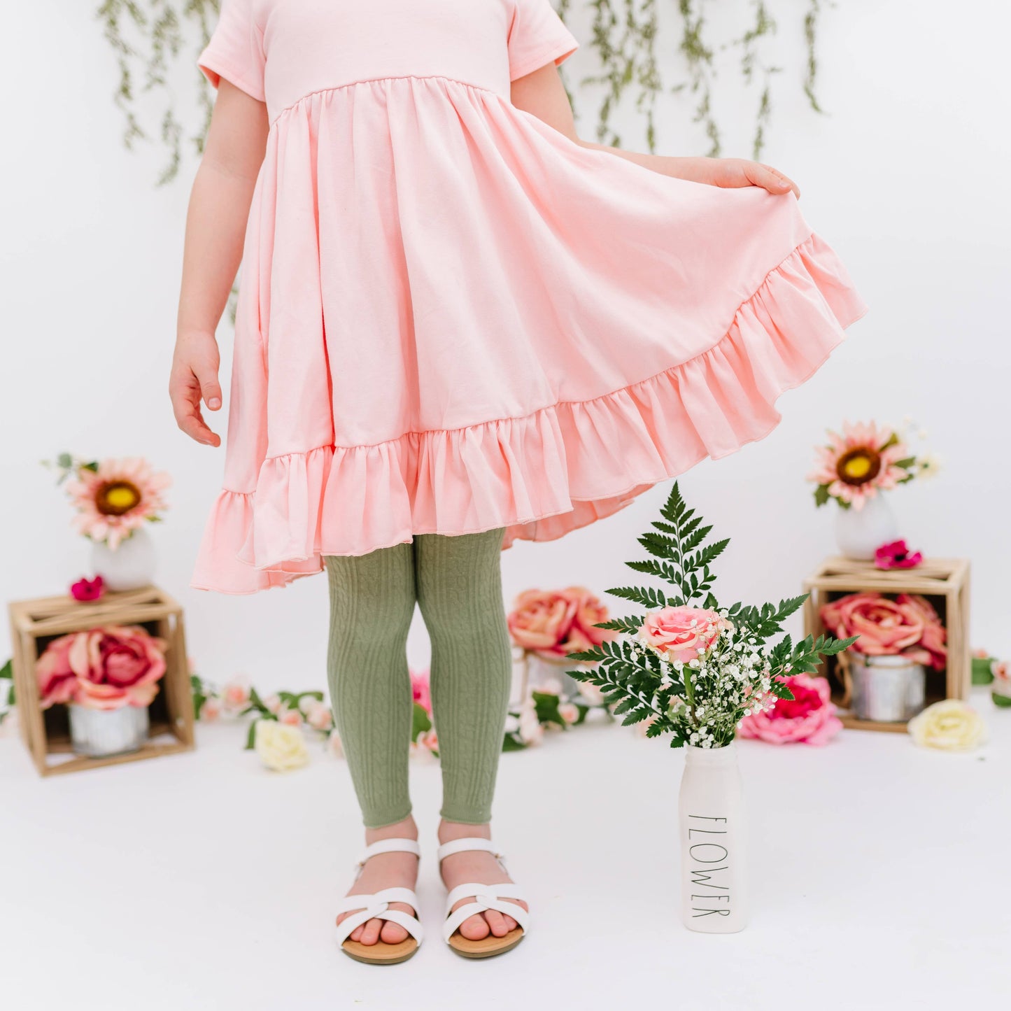 Basil Cable Knit Footless Tights: 1 - 2 Years