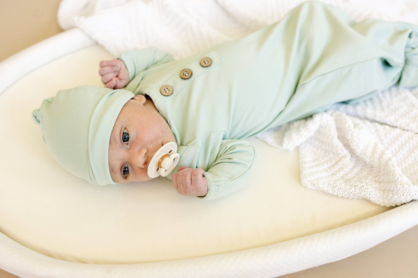 Little Joy Co. - Newborn Bamboo Gown & Hat Set