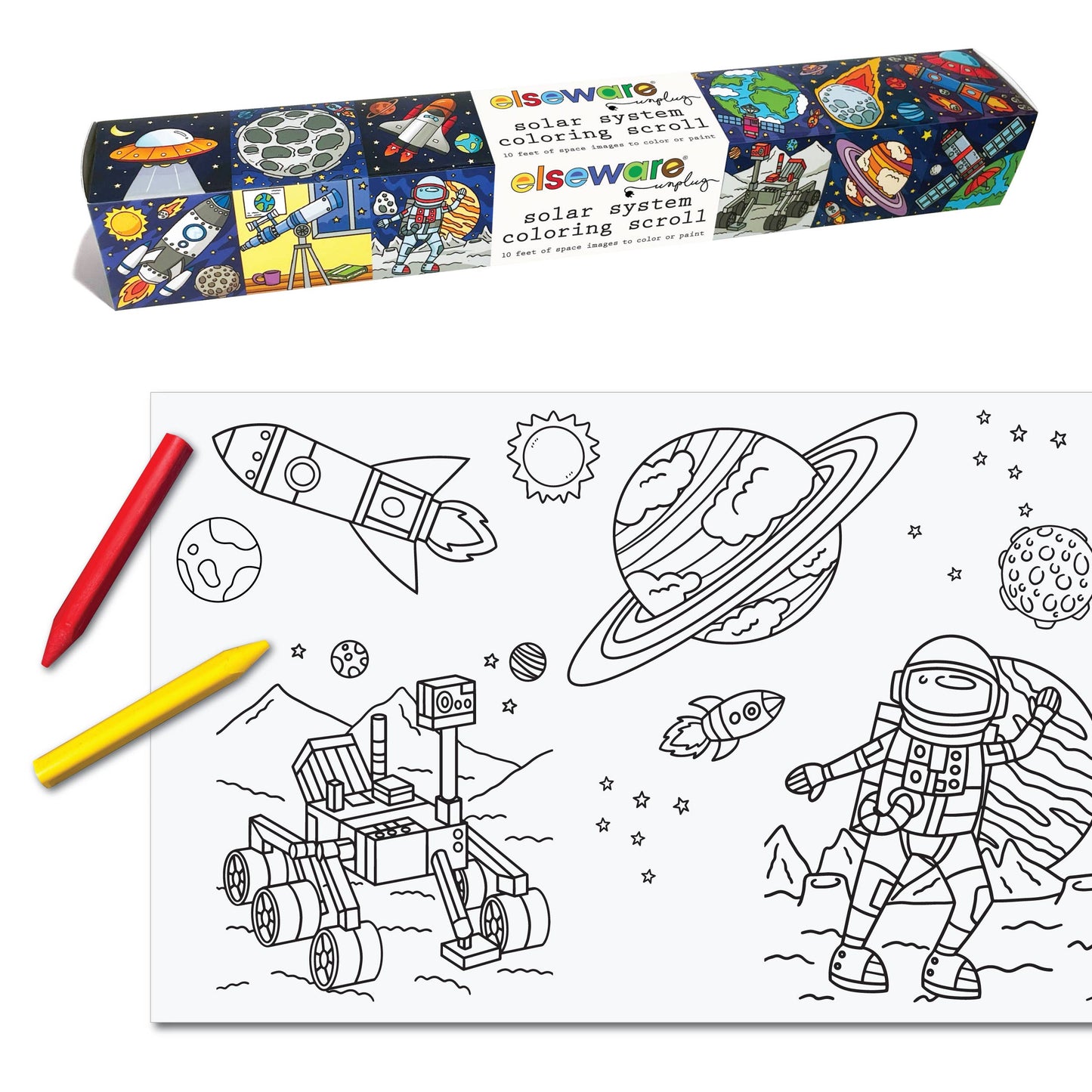 elseware unplug / eco-kids - Coloring Scrolls -12ct Assorted - 10ft with Adhesive Back