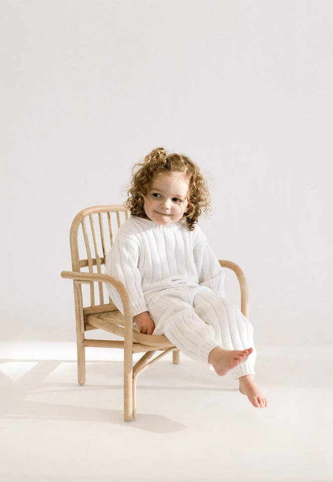 Oat Children - Children’s Wide Ribbed Knit Sweater ‘Dove’