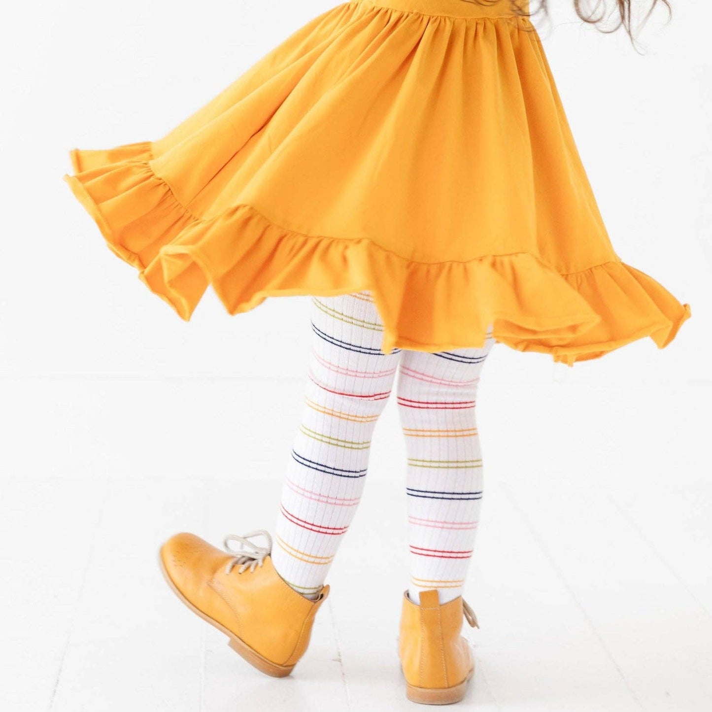 Little Stocking Co. - Ribbed Knit Tights - Rainbow Stripe