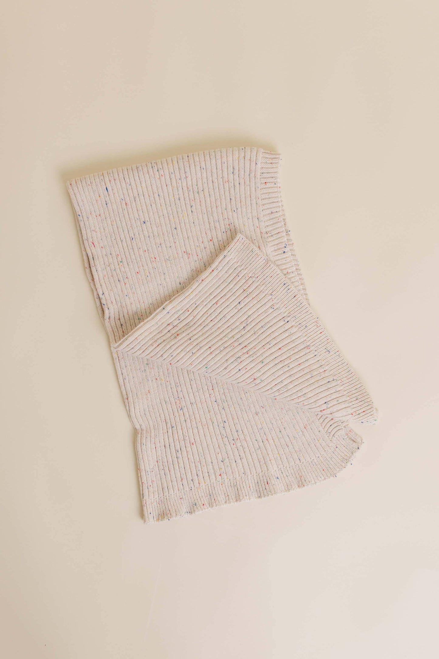 Dandillie - Sprinkle Knit Ribbed Blanket - Oat