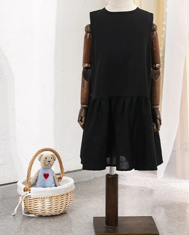 Annie & Charles - Annie & Charles® organic linen dress: Burgundy