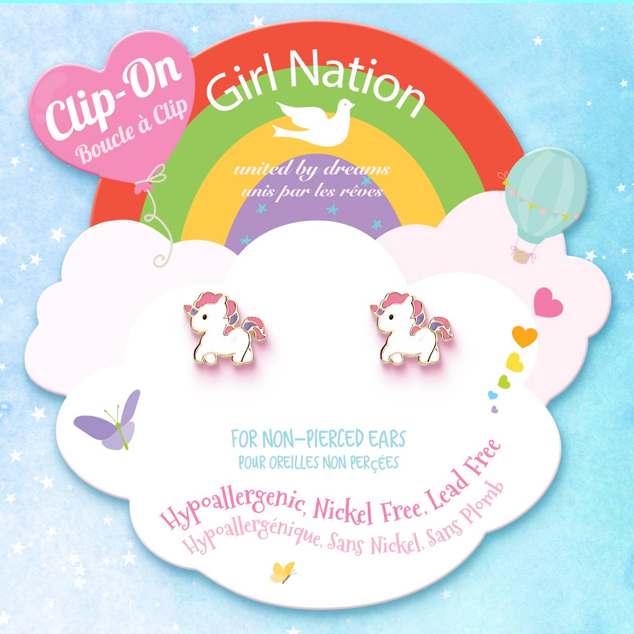 Girl Nation - CLIP ON Cutie Earrings | Magical Unicorn