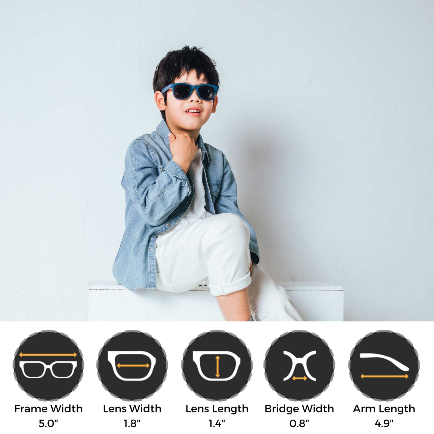 Baby Sunnies - Navy Blue Flexible Polarized Kids Sunglasses 3-8 Years