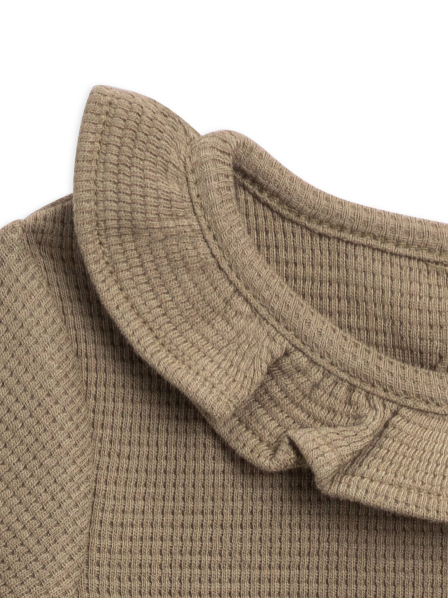 Colored Organics - Organic Baby Mae Waffle Ruffle Bodysuit - Spruce