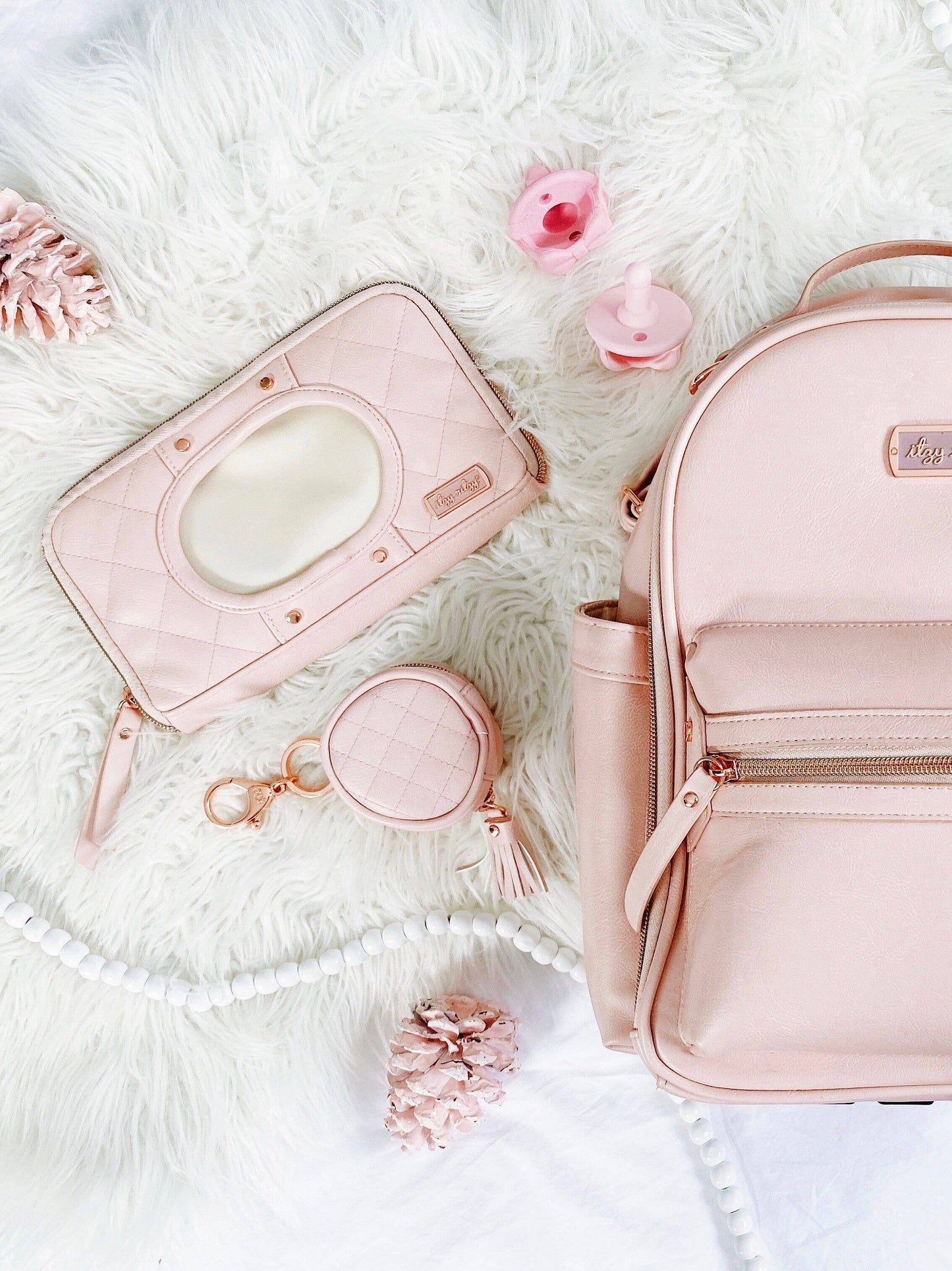 Itzy Ritzy - Blush Diaper Bag Charm Pod Keychain
