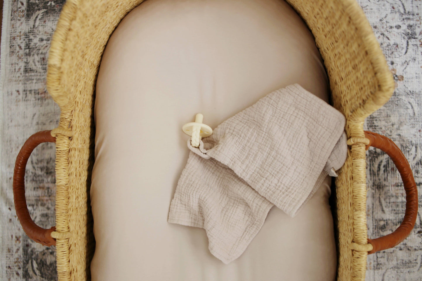 Marlowe & Co - Natural Sand Organic Cotton Muslin Lovey Blanket