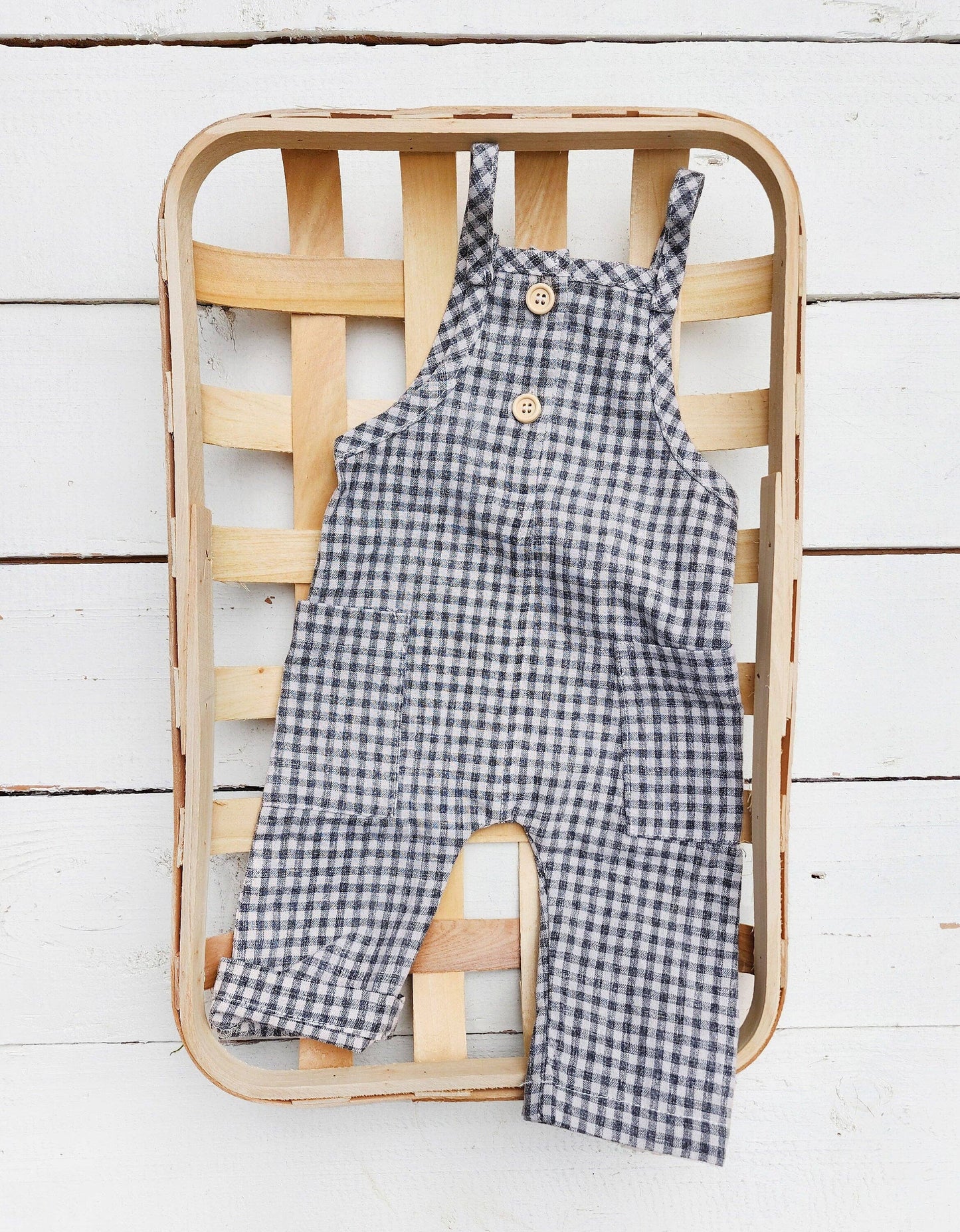 OLIVE & CRADLE - Atticus Gingham Cotton Romper