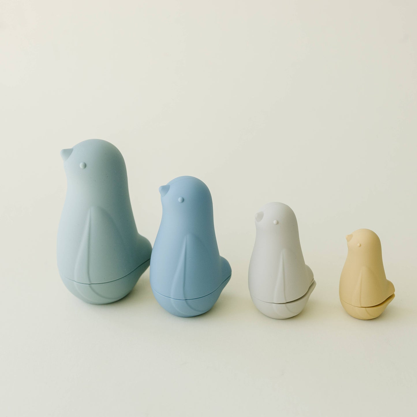 Marlowe & Co - Sea Blue Multi Mix Silicone Nesting Penguin Set of 4
