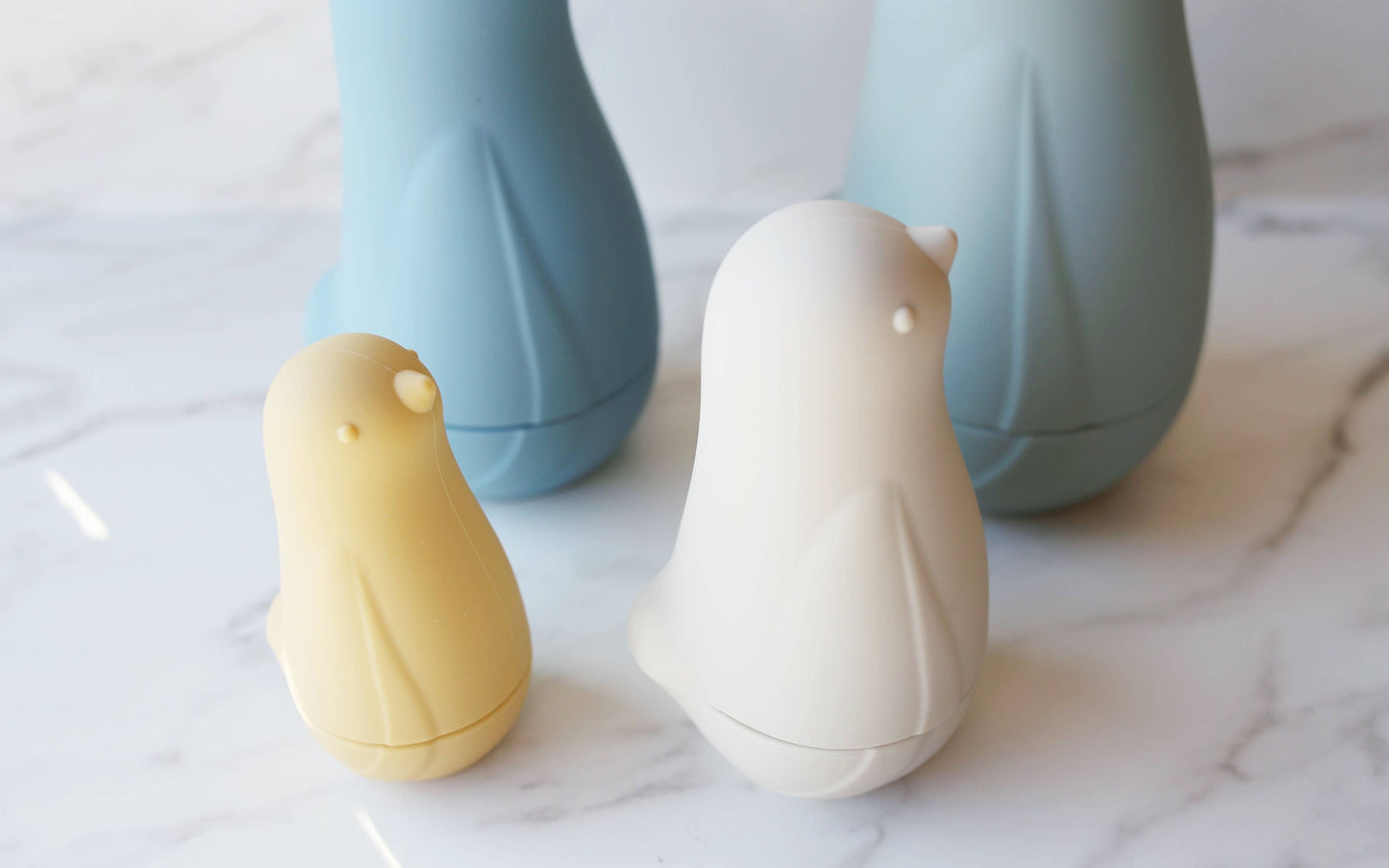 Marlowe & Co - Sea Blue Multi Mix Silicone Nesting Penguin Set of 4