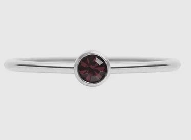 WJW - Stainless Steel Birthstone Stacking Ring