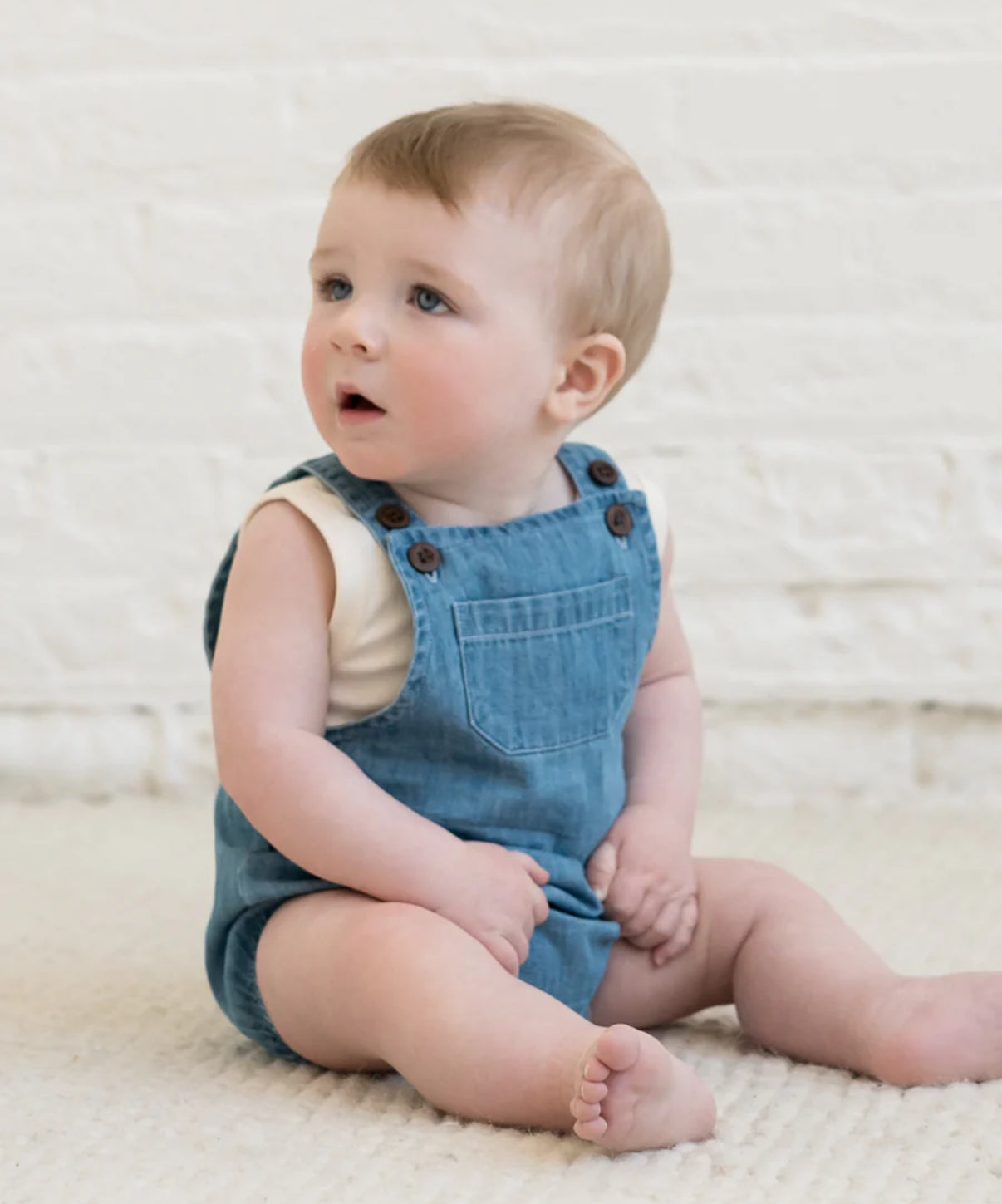 Colored Organics - Organic Baby & Kids Noe Chambray Bubble Overall