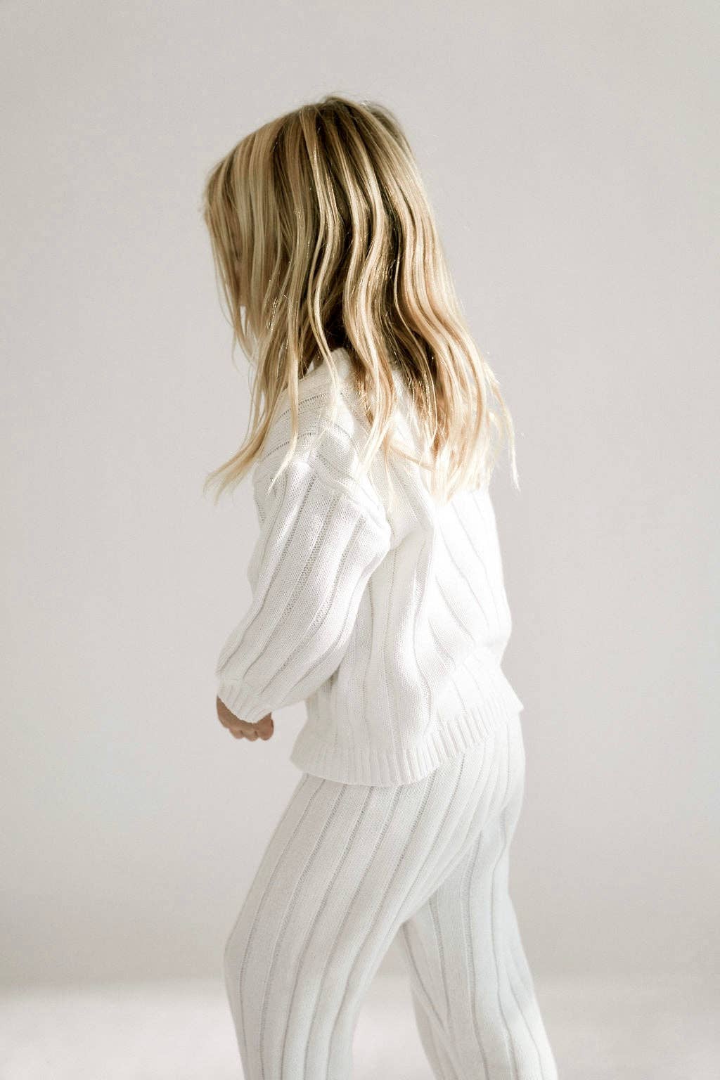 Oat Children - Children’s Wide Ribbed Knit Sweater ‘Dove’