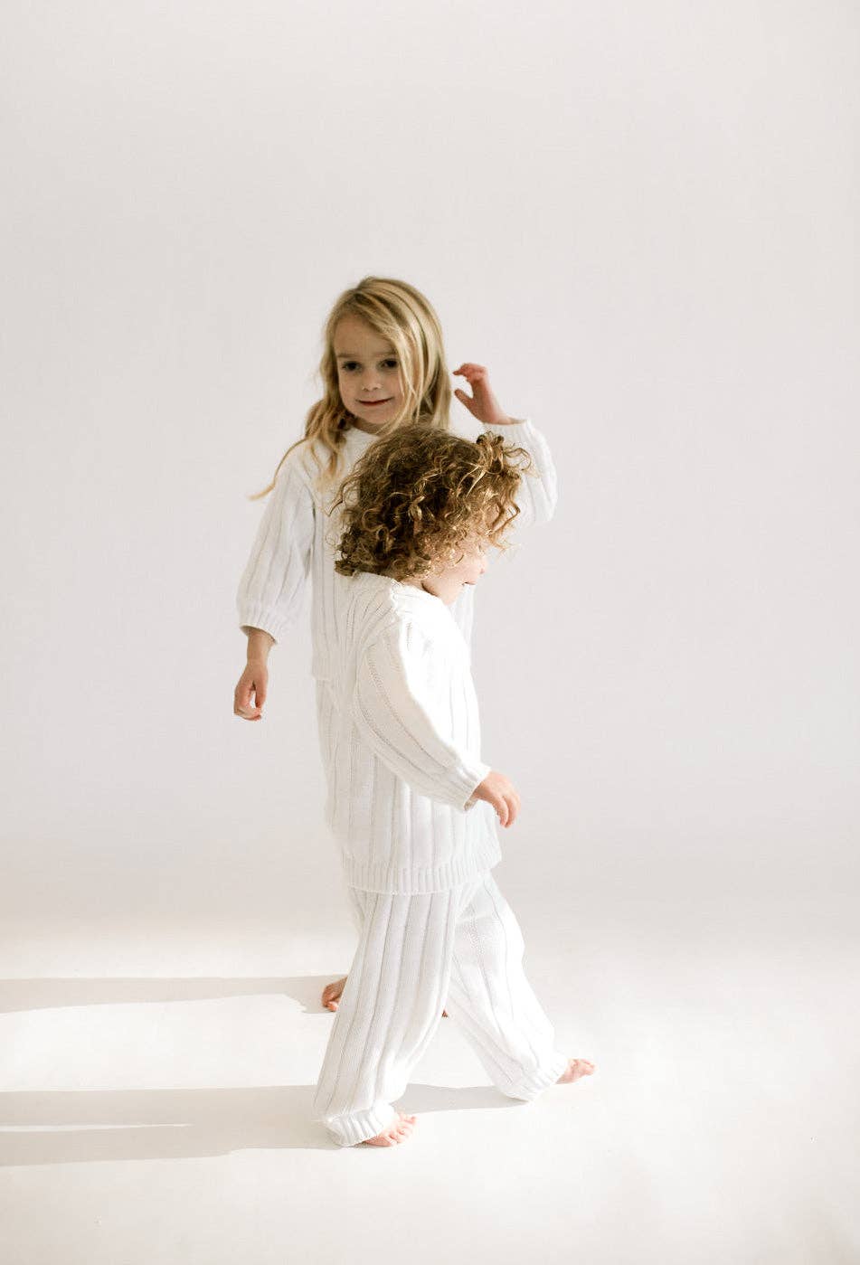 Oat Children - Children’s Wide Ribbed Knit Sweater ‘Dove’