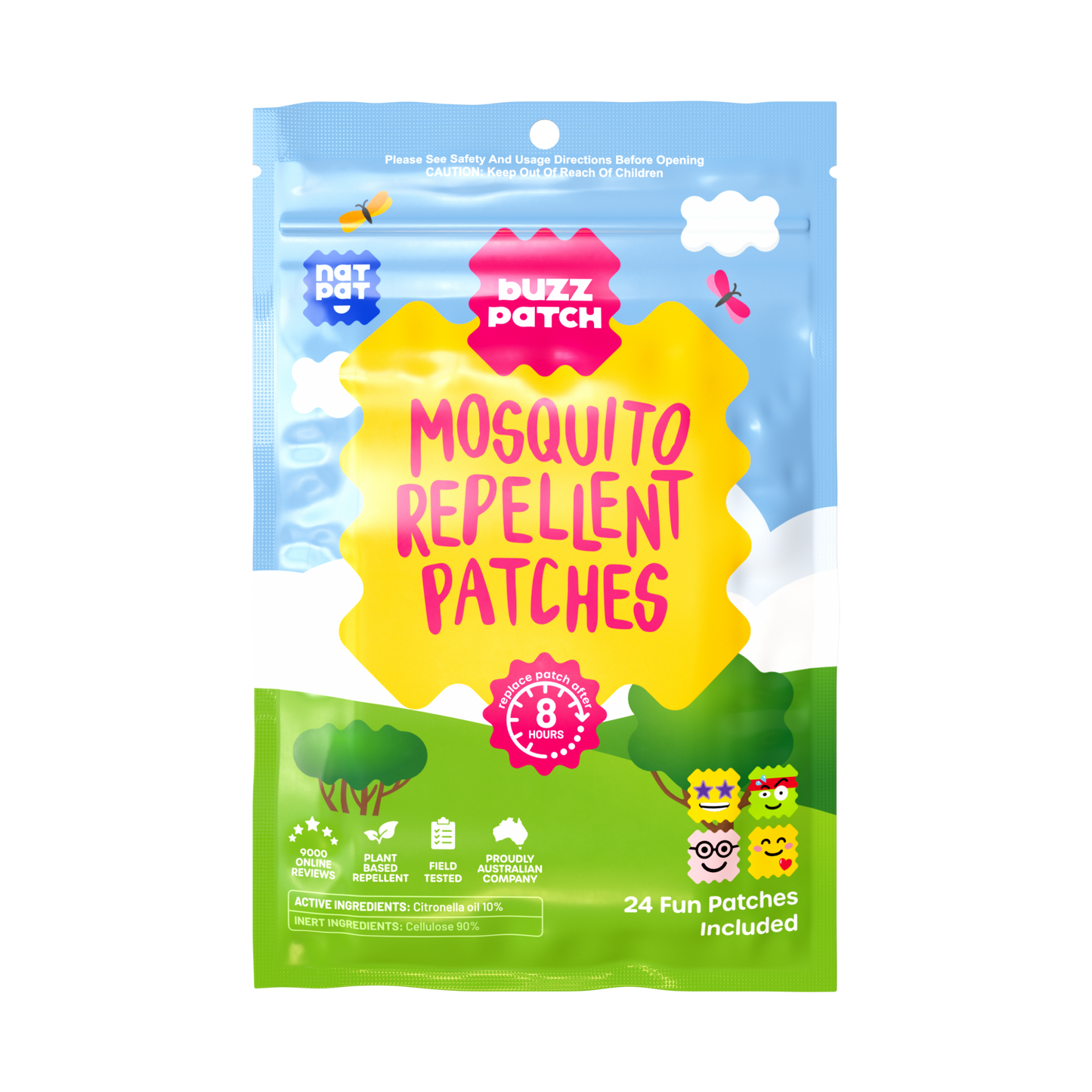 NATPAT - BuzzPatch | Mosquito Stickers | Insect Repellent Stickers