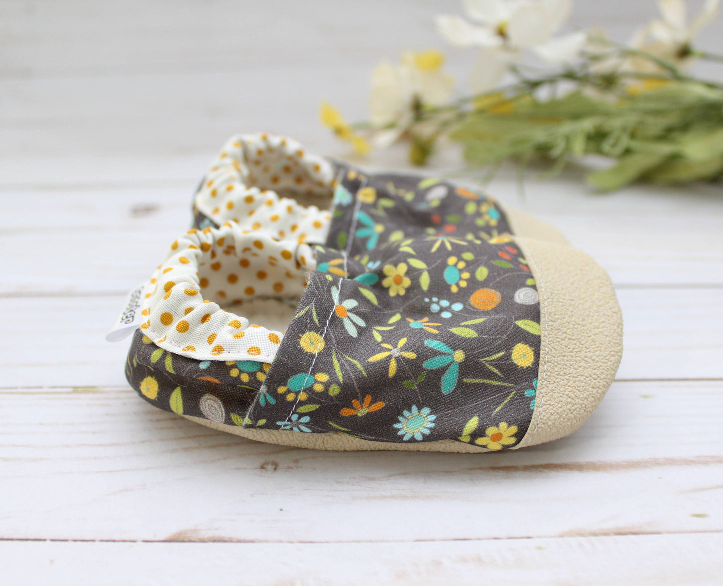 Scooter Booties - Hopscotch Blooms Baby Shoes: 0 - 6 months
