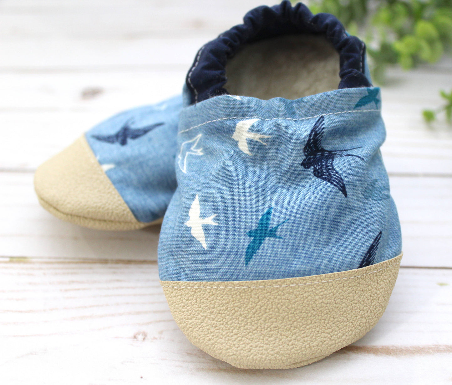 Scooter Booties - Soaring Swallows Baby Shoes: 0 - 6 months