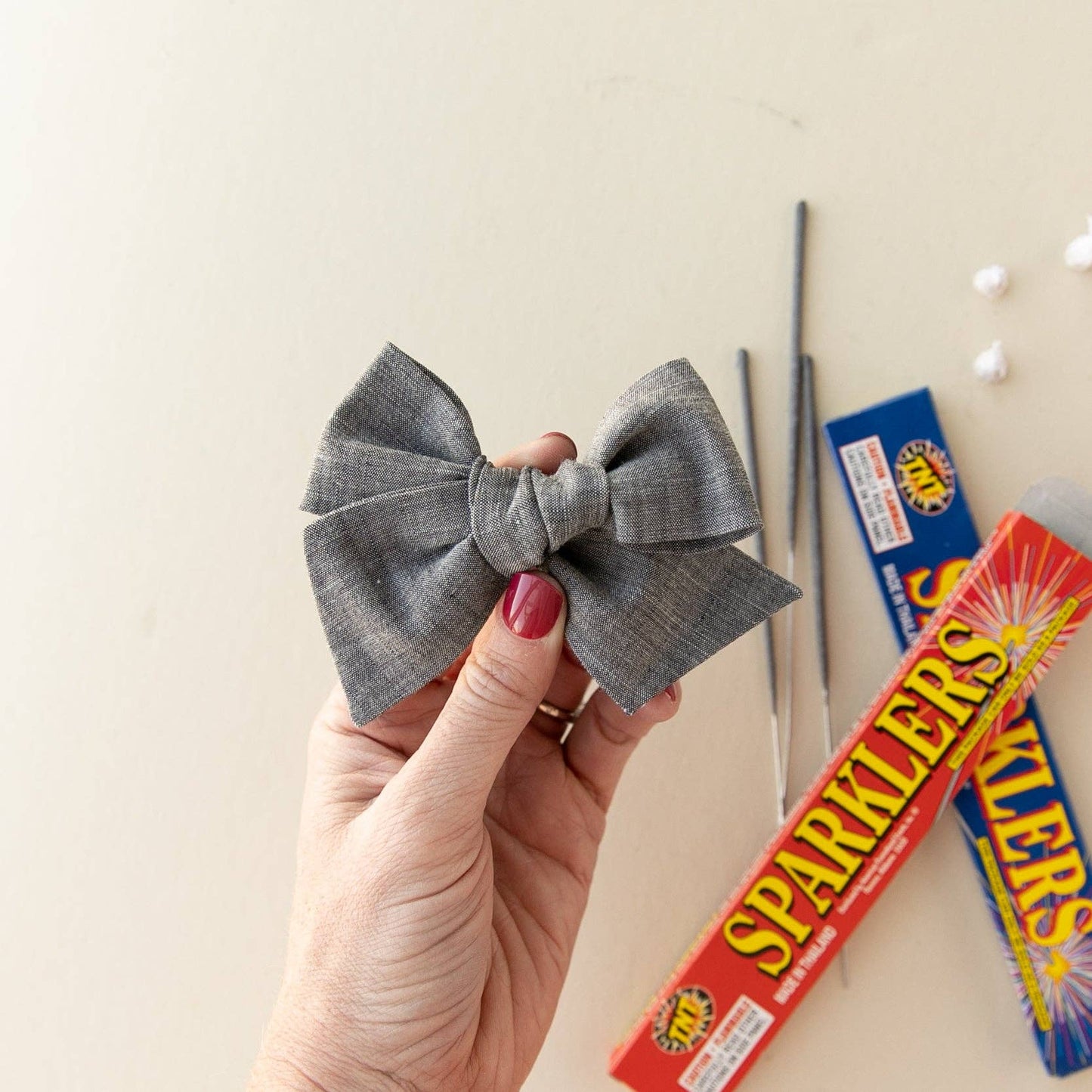 Modern Piggy - Chambray | Oversized Hand-tied Bow