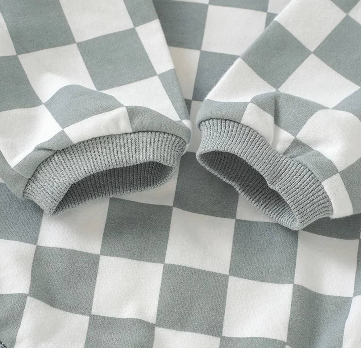 Boho + Babe - Checkerboard Bubble Sweater Romper - French Terry