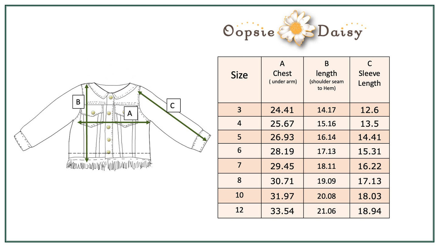 Oopsie Daisy - Kids Black Denim Fringe Fall Winter Button Jacket