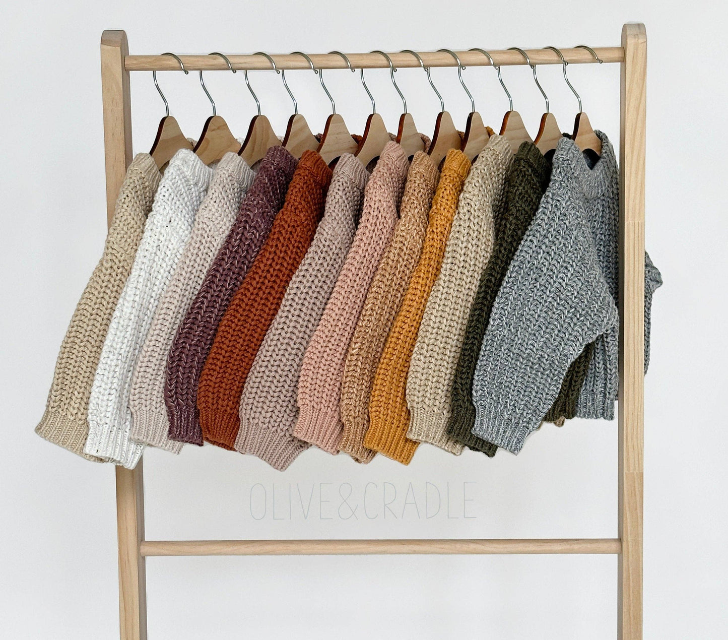 OLIVE & CRADLE - KIDS Chunky Knit Braided Sweater Cotton