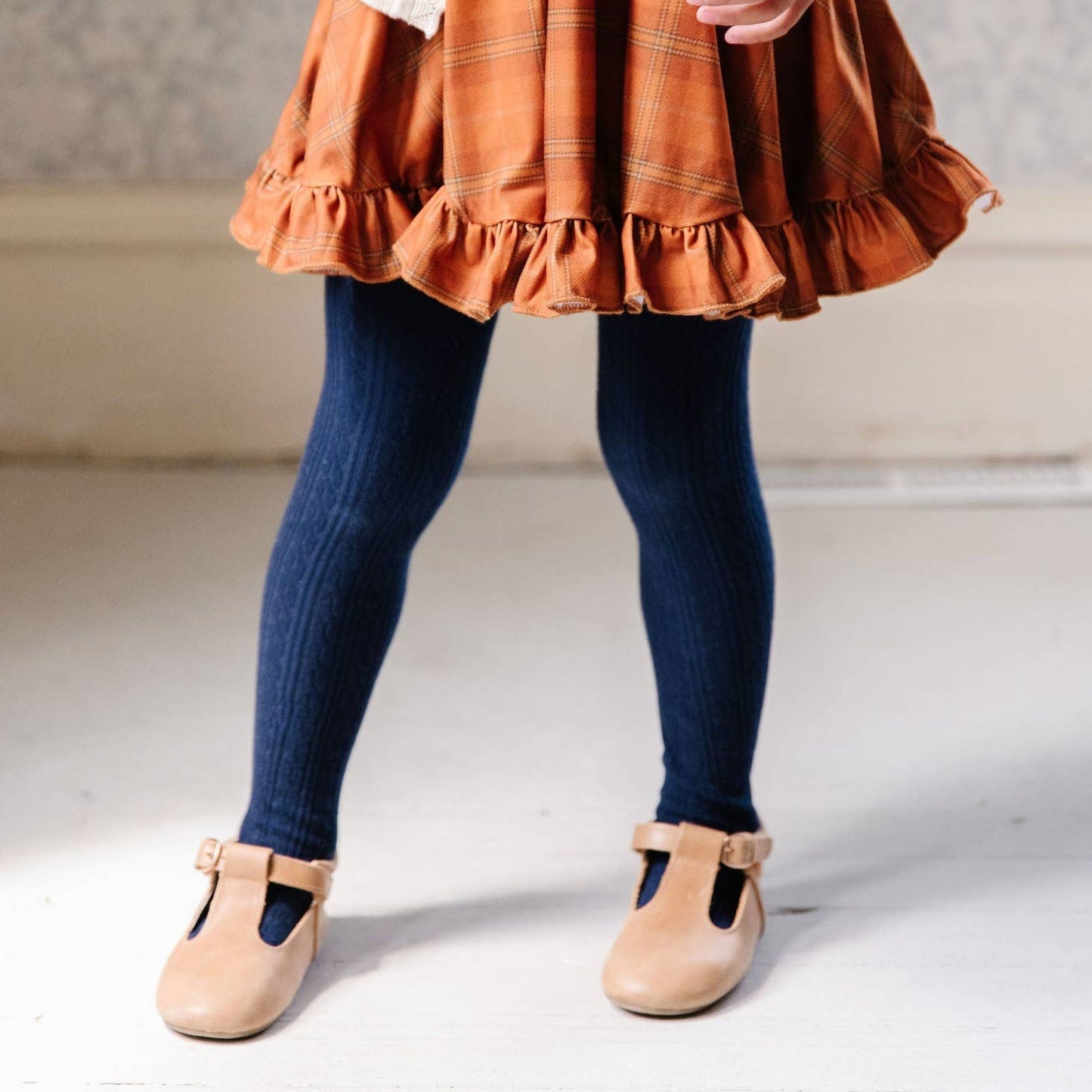 Little Stocking Co. - Navy Cable Knit Tights