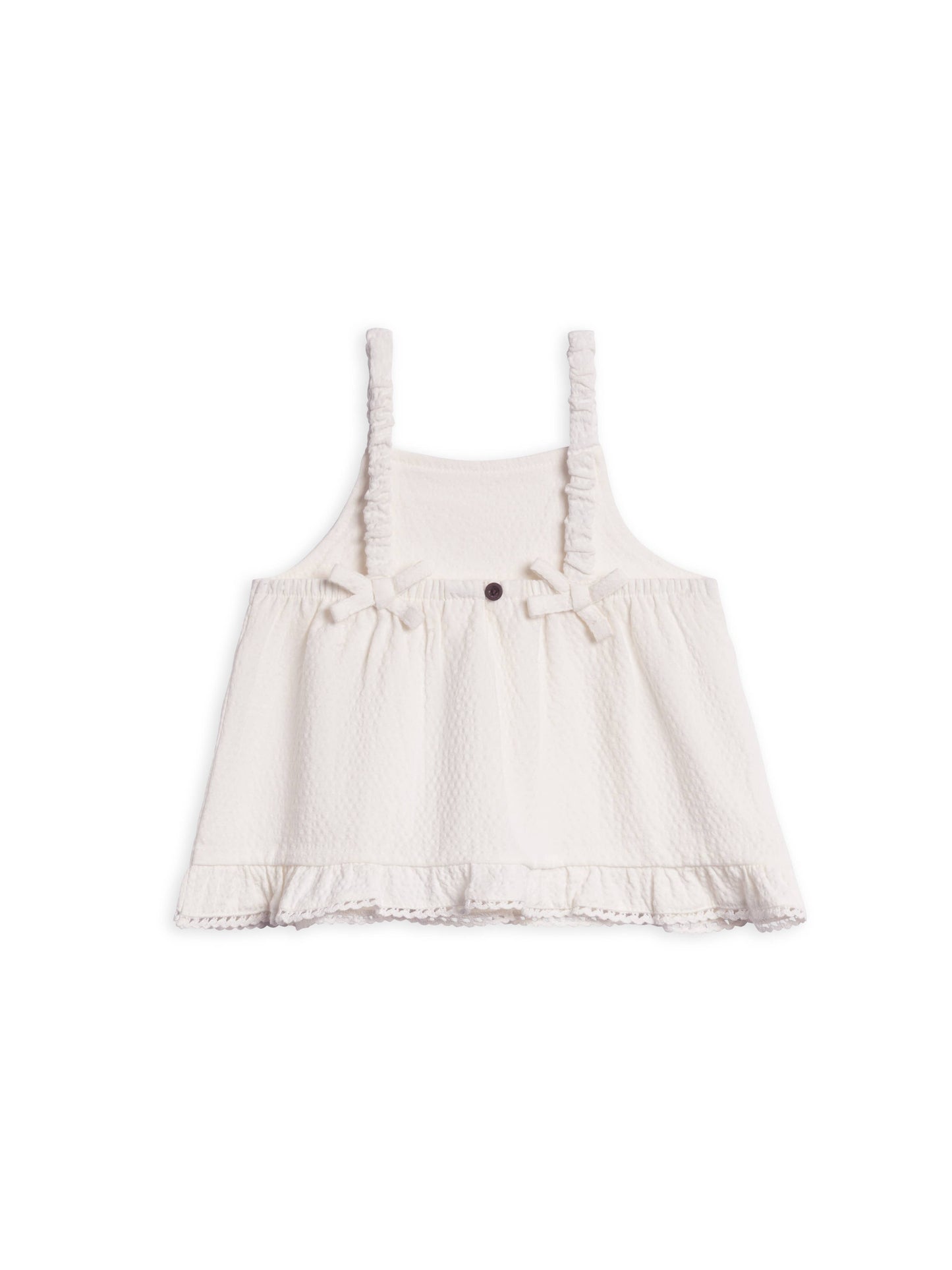 Colored Organics - Organic Ember Seersucker Ruffle Tank - Coconut