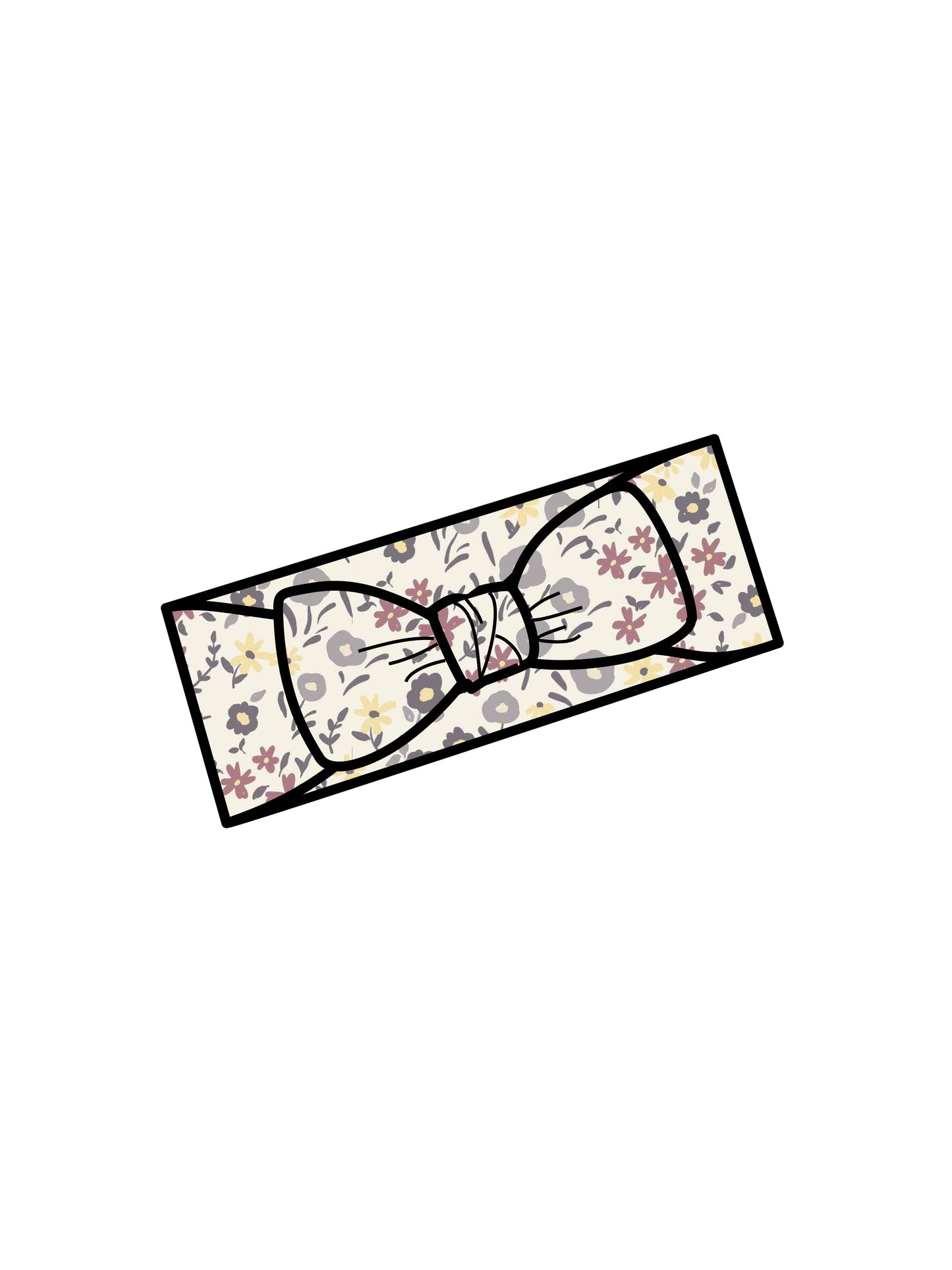 Colored Organics - Organic Baby Hattie Knot Bow Wrap - Giada Floral / Lilla
