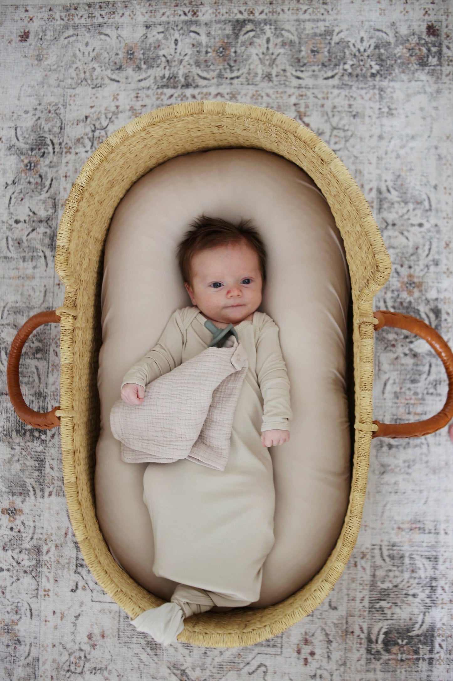 Marlowe & Co - Natural Sand Organic Cotton Muslin Lovey Blanket