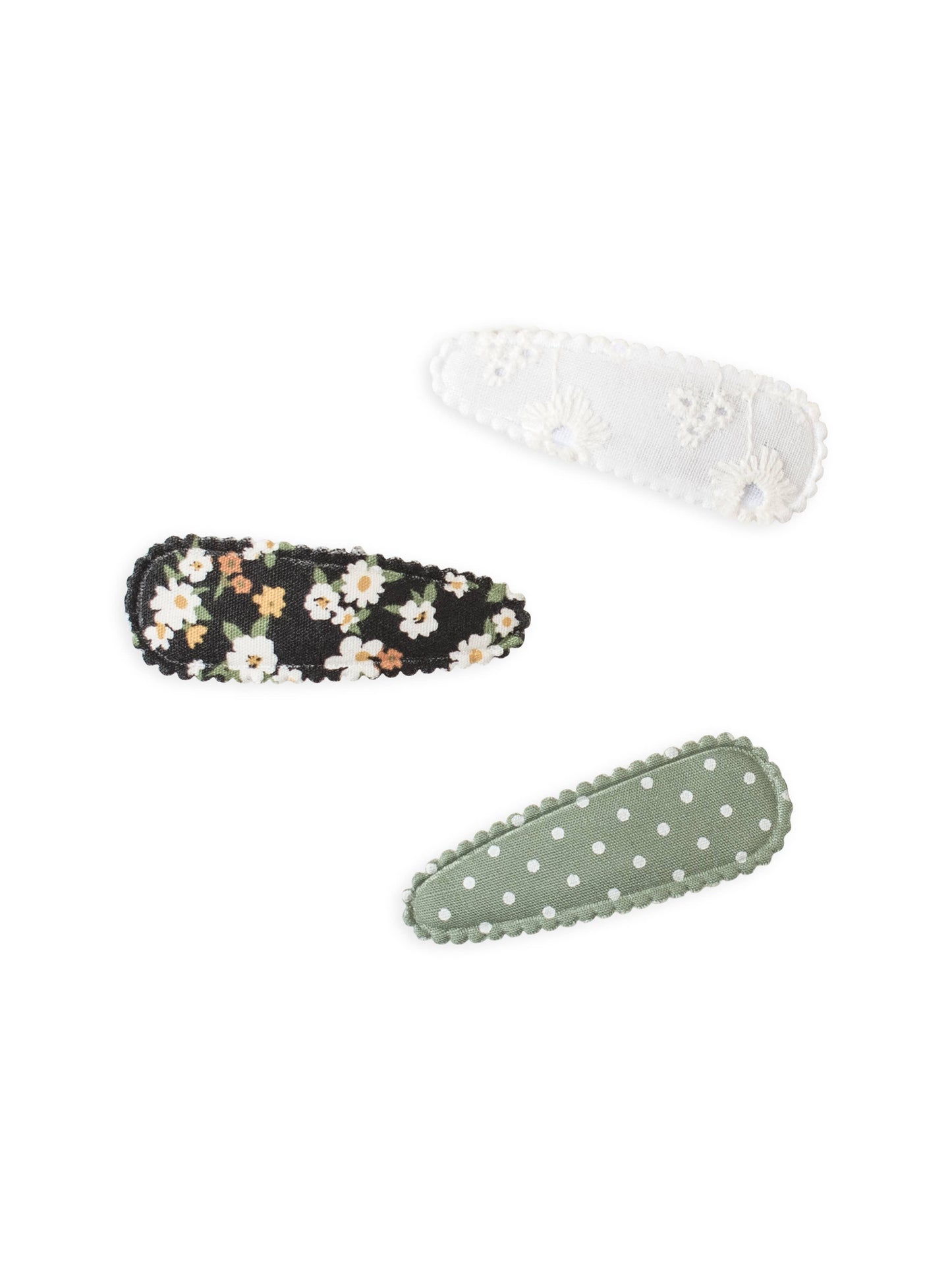 Colored Organics - Baby Hair Clips 3 Pack - Green Polka