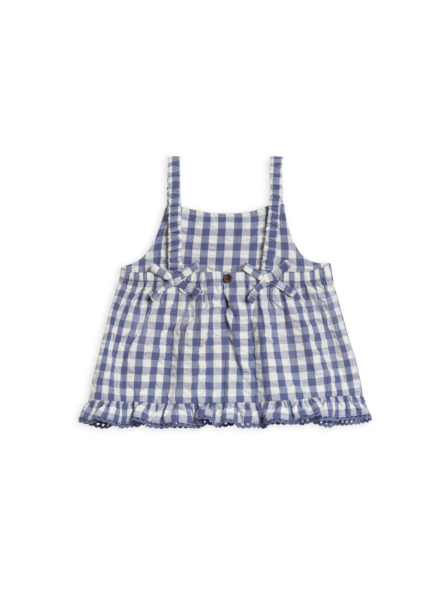 Colored Organics - Organic Ember Seersucker Ruffle Tank - Marino Gingham