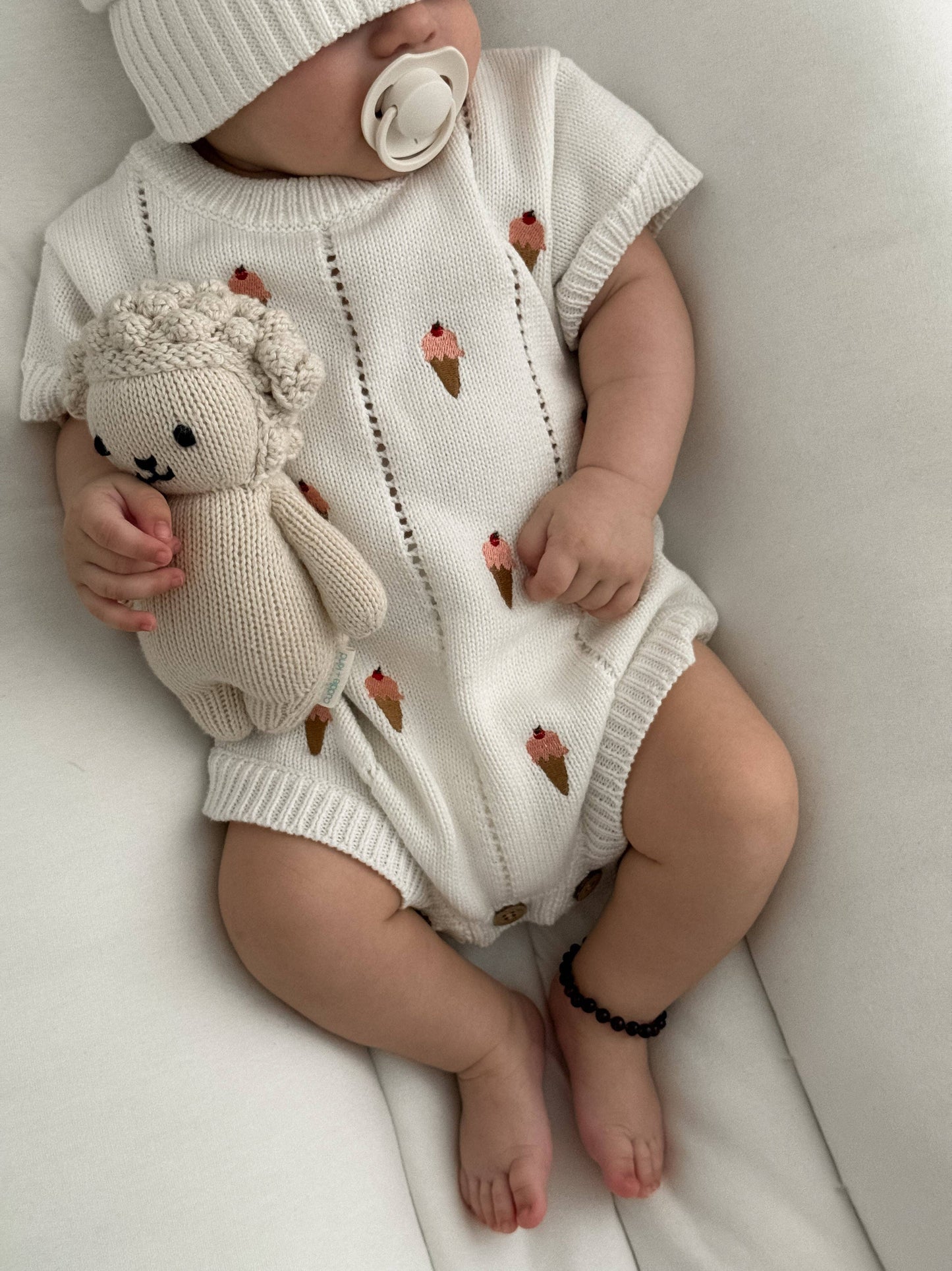 Luna + Luca - Ice Cream Embroidered Romper